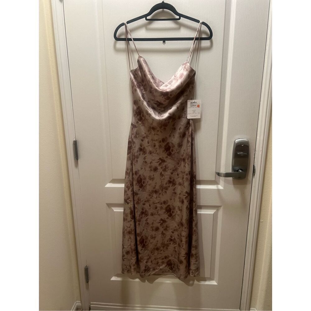 NIA MELANIE Satin maxi dress - TRUFFLE size S NWT$108 - Picture 4 of 6